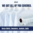 thumbnail image 4 of Plasticplace Clear Garment Bags 0.65 Mil Heavy-Duty Pants Covers 21” x 7” x 30”, Dry Cleaner, Travel, Closet Storage, Perforated Roll with Hanger Holes, Wrinkle-Free Protection, 577 Count, 4 of 8