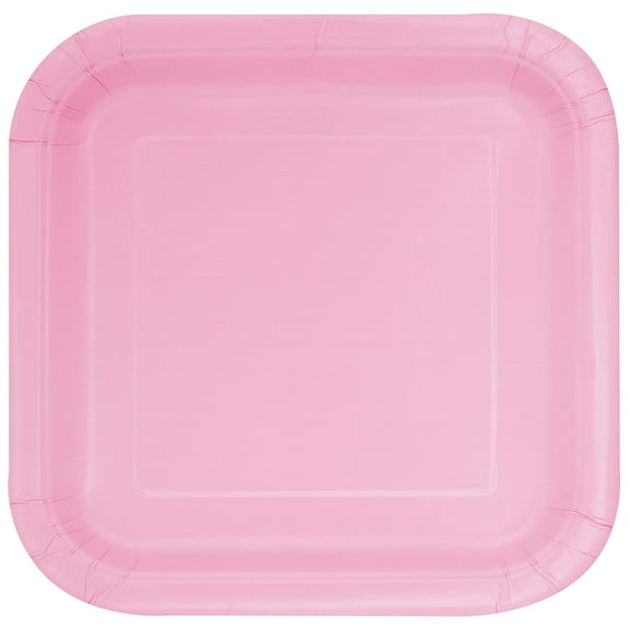 Unique Industries Light Pink Disposable Paper Plates, 9", 14 Count