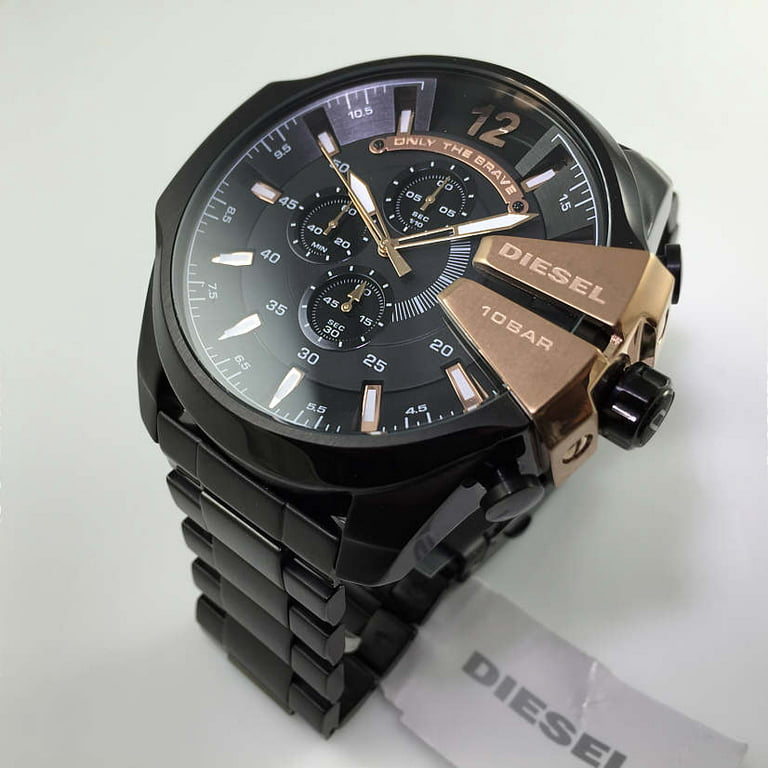 Diesel Men\'s Black Watch Chief Chronograph DZ4309 Dial Stainless Steel