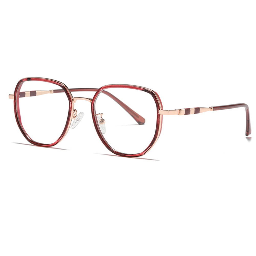 Stylish Blue Ray Blocking Glasses Dual Color Metal Frame Flat Lens