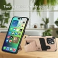 thumbnail image 3 of Allytech Kickstand Case for iPhone 14 2022 5G, Business Style Ultra Slim Card Holder Stand Case Magnetic PU Leather Anti-Scratch Cover for iPhone 14 6.1", Khaki, 3 of 6