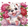 thumbnail image 1 of Pintura de diamante 5D DIY Kit de taladro de forma especial parcial lindo Bulldog 35x30cm, 1 of 9