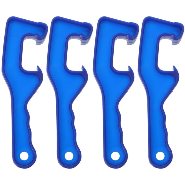 4 abridores de tapas de cubos de plástico, abrelatas de pintura, llave inglesa, herramienta para quitar tapas, color azul