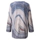 thumbnail image 5 of Túnica de manga larga con cuello redondo para mujer, camisetas holgadas informales con estampado azteca, bonita blusa de retazos, camisetas Pompotops FGAJ637, 5 of 7