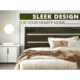 thumbnail image 3 of Acacia Emery Bed Frame with Headboard Solid Wood Platform Bed, Queen Size Bed Frame, Unique Design Contemporary Signature Wood Bed Compatible with All Mattresses, Non-Slip and Noise-Free, Mocha, 3 of 5