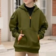 thumbnail image 6 of Kids Hoodies Fashion Long Sleeve Pullover Tops Fall Winter High Neck Sweatshirt with Pockets Size 5-15, 6 of 6