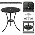 Cast Aluminum Patio Bistro Set with Umbrella Hole, 3 Piece Outdoor(09)