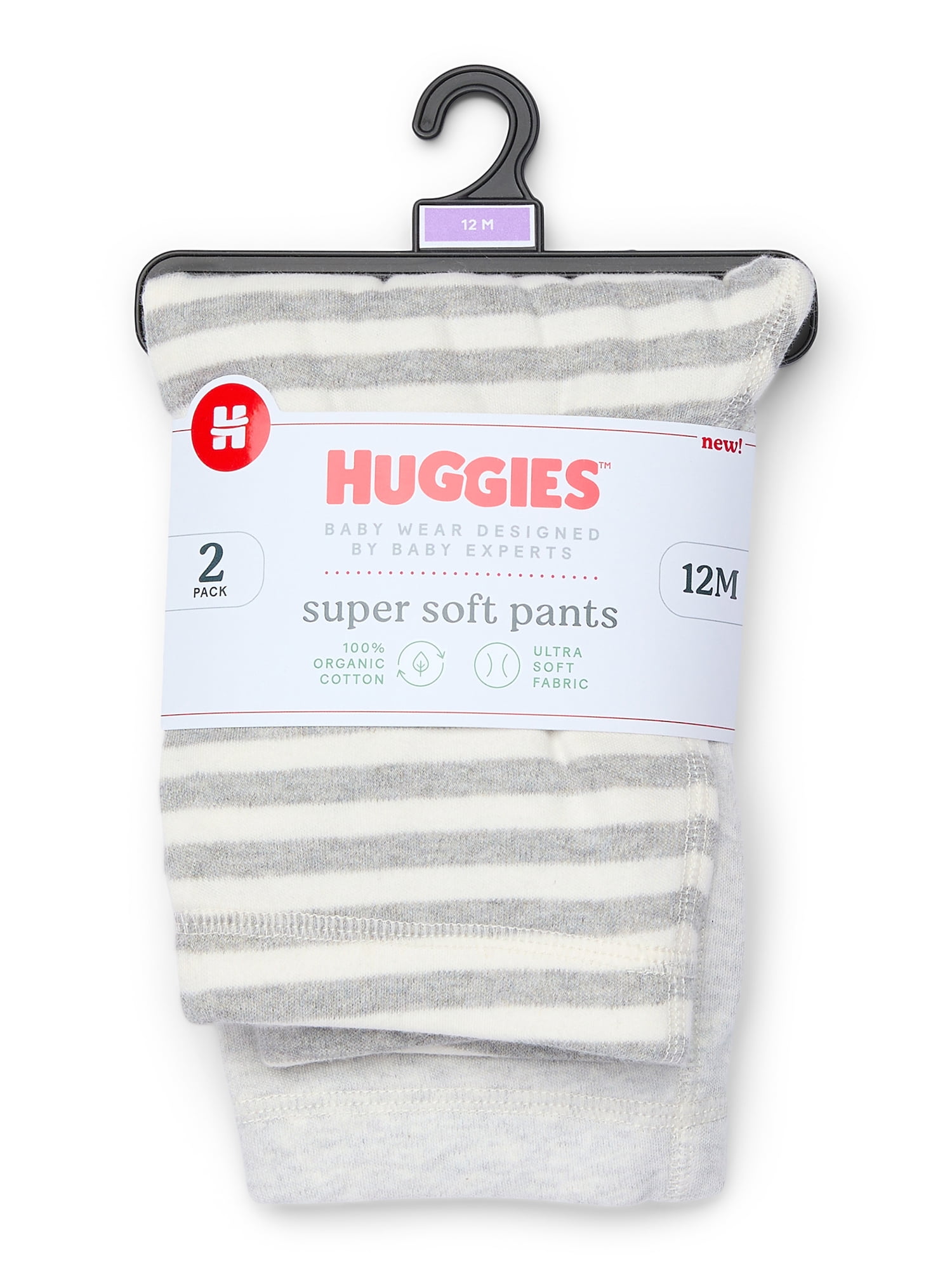 Huggies Baby Boy Cotton Jogger Pants, 2-Pack, Sizes 0M-24M