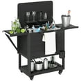 thumbnail image 2 of Outsunny 104 Quart Patio Cooler Cart, Outdoor Beverage Rolling Ice Chest with Bottle Opener and Shelves for Pool Deck BBQ Cookouts Party, Black, 2 of 9