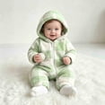 thumbnail image 5 of Enjoytime Newborn Baby Girl Romper Plaid Long Sleeve Baby Boy Onesies Outfit Warm Fleece Hooded Jumpsuit Soft Fall Winter Clothes, 5 of 7
