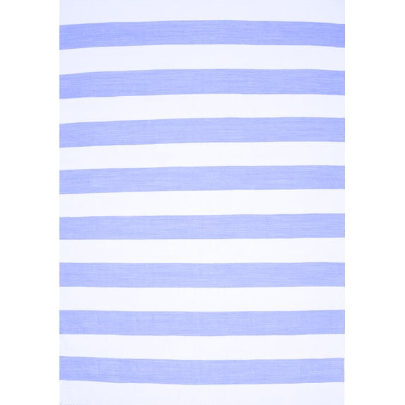 Ahgly Company Indoor Rectangle Solid Blue Modern Area Rugs, 8' x 12'