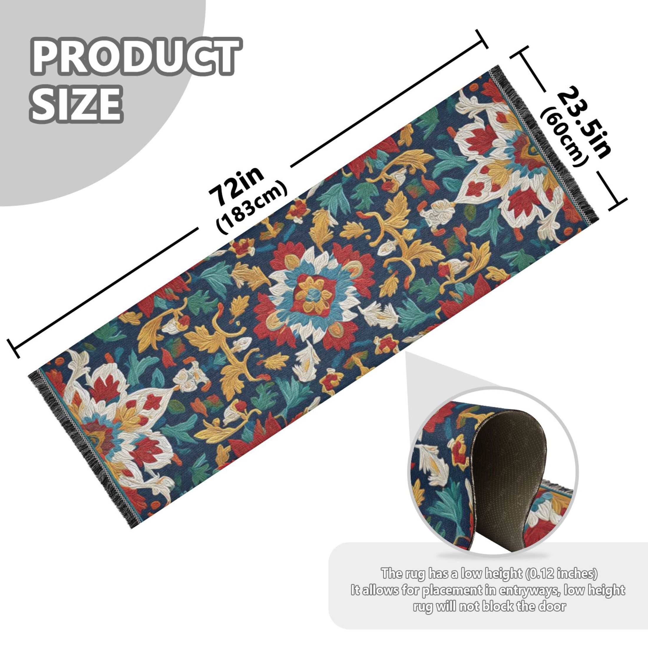Bedroom Hallway Indoor Outdoor Mat With Rubber Backing Runner Rug Long Persian Pattern