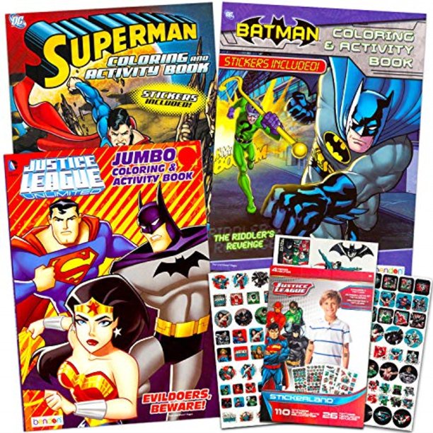 Super Hero Coloring Book Super Set with 3 Superhero Coloring Books, 110
