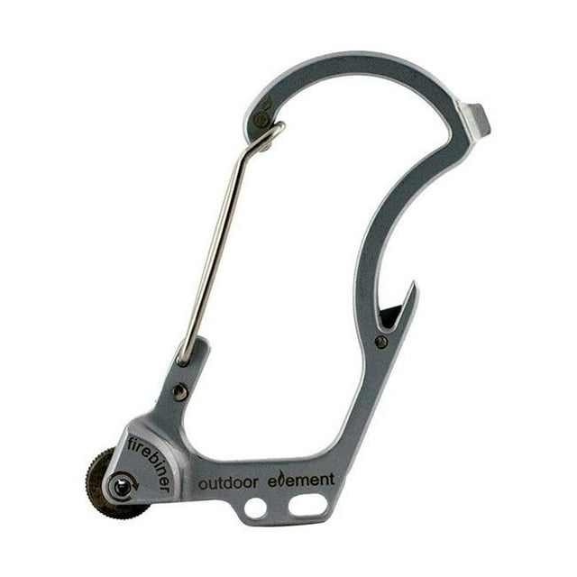 Outdoor Element 9706672 Stainless Steel Firebiner 6-In-1 Flint Multi-Tool Carabiner, Silver