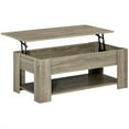 thumbnail image 1 of HOMCOM Lift Top Coffee Table with Hidden Storage Compartment and Shelf, Grey, 1 of 10
