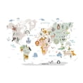 thumbnail image 1 of jifeng Animal World Map Wall Stickers Cartoon Wall Decals for Living Room Baby Room, 1 of 9