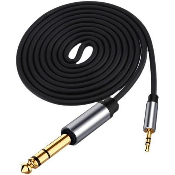 Portable 3.5mm to 6.35mm Stereo Cable for Easy Use in Homes Entertainment Professional Setting Guitar to Auxiliary Cord