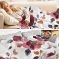 thumbnail image 5 of Fluorescent Cover blanket 70x55 inch frannel blanket Office nap blanket Camping blanket Bedding travel blanket Glow blanket Cartoon Maroon Flowers Seamless, 5 of 8