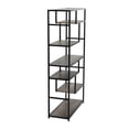 thumbnail image 6 of Household Essentials Tall Ashwood Bookshelf, Open Bookcase with Faux Distressed Gray Toned Wood Shelves, 6 Shelves, Lightweight Industrial Style, Slightly Gray Woodgrain, 6 of 7