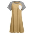 thumbnail image 5 of fheaev Nursing Breastfeeding Dresses for Women Maternity Crew Neck Casual Knee Length Pregnancy Clothes Khaki XL, 5 of 8