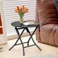 thumbnail image 5 of Ktaxon 18in Outdoor Metal Folding Side Table, Round End Table, Small Coffee Side Table for Porch Yard, Balcony, Garden, Black, 5 of 8
