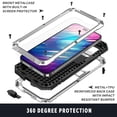 thumbnail image 2 of Allytech for iPhone 14 Pro Case with Built-in Tempered Glass Screen Protector, Metal Case with TPU Bumper Shockproof Anti-Drop Dustproof Kickstand Case for iPhone 14 Pro 6.1 inch 2022, Silver, 2 of 8