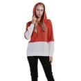 thumbnail image 3 of Xmarks Long Sleeve Pullover Hoodies Sweatshirt for Women Color Block Hoody Shirt, 3 of 5