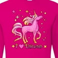thumbnail image 4 of Inktastic I Love Unicorns Pink and Yellow Long Sleeve T-Shirt, 4 of 5