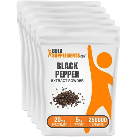 BulkSupplements Black Pepper Extract Powder - 20mg per Serving - 5 Kilograms (11 lbs) - 250000 Servings