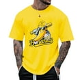 thumbnail image 4 of Mens Polos Tops Plus Size Game Day Baseball Fan Short Sleeve Solid Color Mens Fall Clothing,Yellow,L, 4 of 4