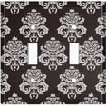 thumbnail image 2 of Metal Light Switch Plate Outlet Cover (Damask Black - Double Toggle), 2 of 2
