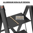 thumbnail image 6 of Tenozek 4 Step Ladder, Retractable Handgrip Folding Step Stool with Anti-Slip Wide Pedal, Aluminum Step Ladders 4 Steps, 300lbs Safety Household Ladder, 6 of 9