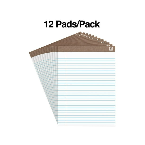Staples Notepads 8.5" x 11.75" Narrow White 50 Sh./Pad 12 Pads/PK