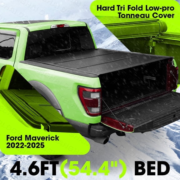 GianToucan 4.6ft Hard Tri Fold Low-pro Tonneau Cover compitable with Ford Maverick 2022-2025