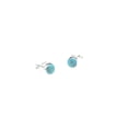 thumbnail image 5 of Y'all Sterling Silver Stud Earrings with 5mm Kingman Turquoise Stone Fashion Earrings for Women, 5 of 5