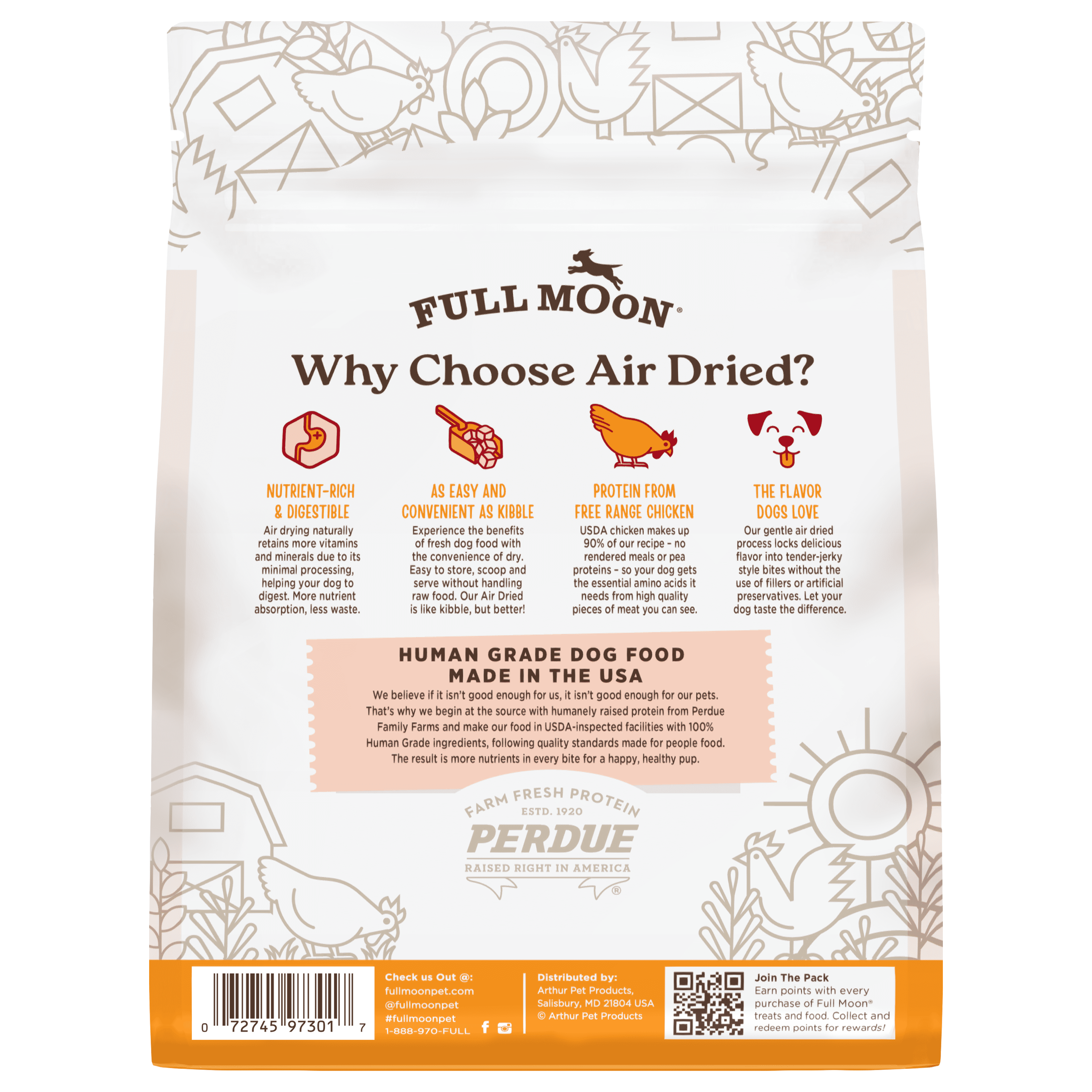 (5 pack) Full Moon Air Dried Chicken Dog Food (Premium Feed, 16 Ounces)