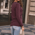 thumbnail image 5 of SOMER Womens Long Sleeve Crew Neck Top, Casual Solid Color Shirt with Stylish Diagonal Detail, 5 of 6