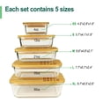 thumbnail image 4 of Urban Green Glass Bamboo Lids, Meal Prep Containers Food storage, 5 Pack, Pantry Kitchen Fridge Cabinet Organizer, Lunch box, Butter Dish, Microwave Oven,, 4 of 4