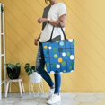 thumbnail image 4 of FORMRS Womens Canvas Tote Bag with Zipper Inner Pocket Shoulder Handbag, Blue Abstract, 4 of 7
