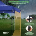 thumbnail image 4 of HOTEEL 10x10 ft Canopy with Extended Awning, Heavy Duty EZ Pop up Folding Canopy Tent with Roller Bag, Rainproof&Sunproof Awning Gazebo Shelter for Party Events, Market, Vendor, Dark Blue, 4 of 8