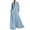 Light Blue, variant on Plus Size Summer Solid-Color Long-Sleeve A-Line Maxi Dress Fall Red S