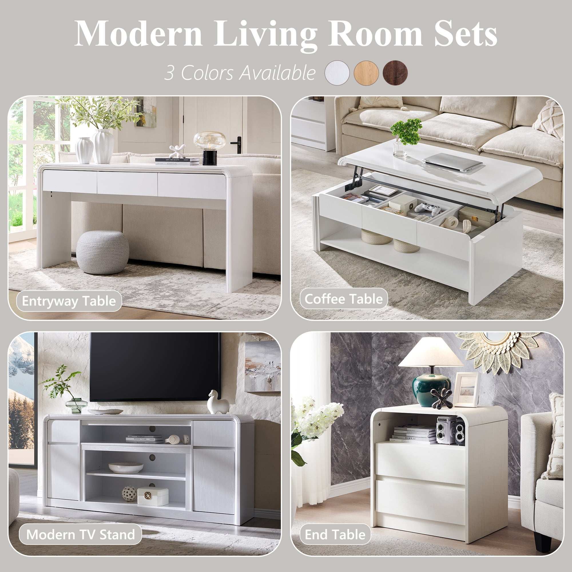 wow97e Modern Console Table for Entryway, 63" Long Entryway Table with 3 Drawer, Curved Profile Design, Sofa Table Behind Couch for Living Room, Hallway
