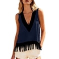 thumbnail image 2 of LVHAOGJOB Tank for Women Solid Color Tops Sleeveless Pullover V Neck Womens Shirts, 2 of 8