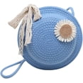 thumbnail image 1 of LHSHID Novel Round Purse Cute Wheel Crochet Bag Women Crossbody Purse Beach Bag Handmade Woven Shoulder Bag Lace Bow, 1 of 4