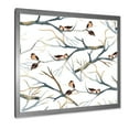 thumbnail image 2 of Designart 'Little Birds Sitting On The Tree Branches I' Traditional Framed Art Print, 2 of 4