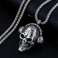 thumbnail image 1 of HIP HOP Rock Large Skull Head Pendant Chain Necklace For Men Halloween Skeleton Gift, 1 of 5