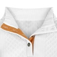 thumbnail image 5 of pstuiky camisas de manga larga para hombre, Suéter de hombre con botones, color liso, cuello alto, mangas largas y cuadrados pequeños top de hombre m, 5 of 5