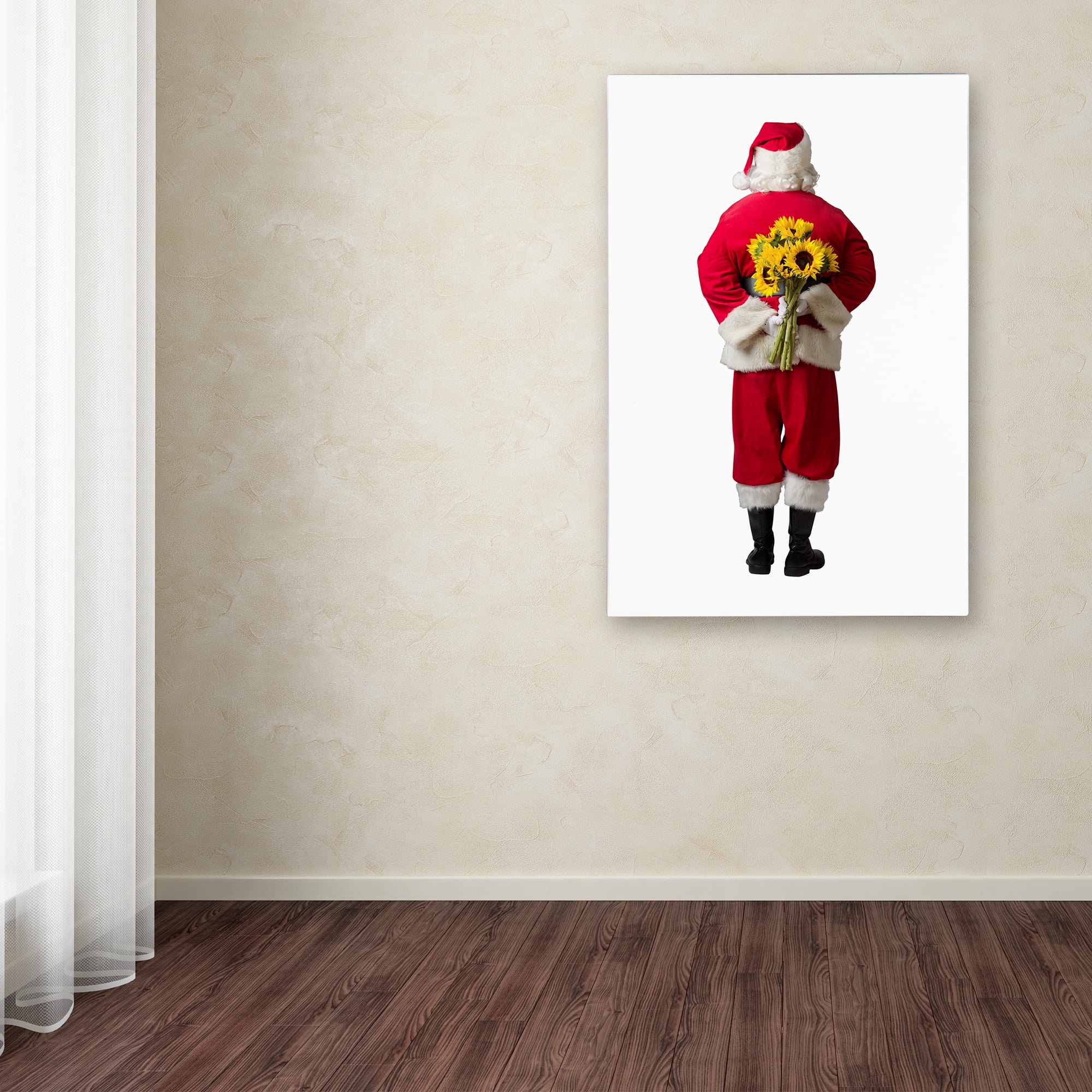 Trademark Fine Art 'Santa-sunflowers2-12106' Canvas Art by Ed Wheeler