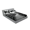 thumbnail image 2 of Ambesonne Nature Fitted Sheet & Pillow Sham Set, Pathway into Wilderness, Queen, Black and White, 2 of 2