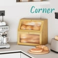 thumbnail image 2 of Extra Large Bread Box for Kitchen Counter, Bamboo Wood Double Layer Bread Box for Kitchen Counter, Wooden Capacity Bread Storage Bin, 2 of 16